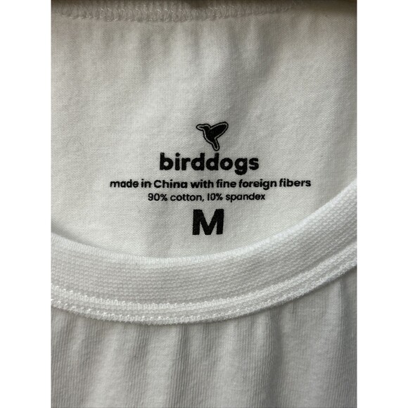 BirdDogs Medium White Graphic Logo Short Sleeve T Shirt Crewneck Casual Pullover - Picture 3 of 5